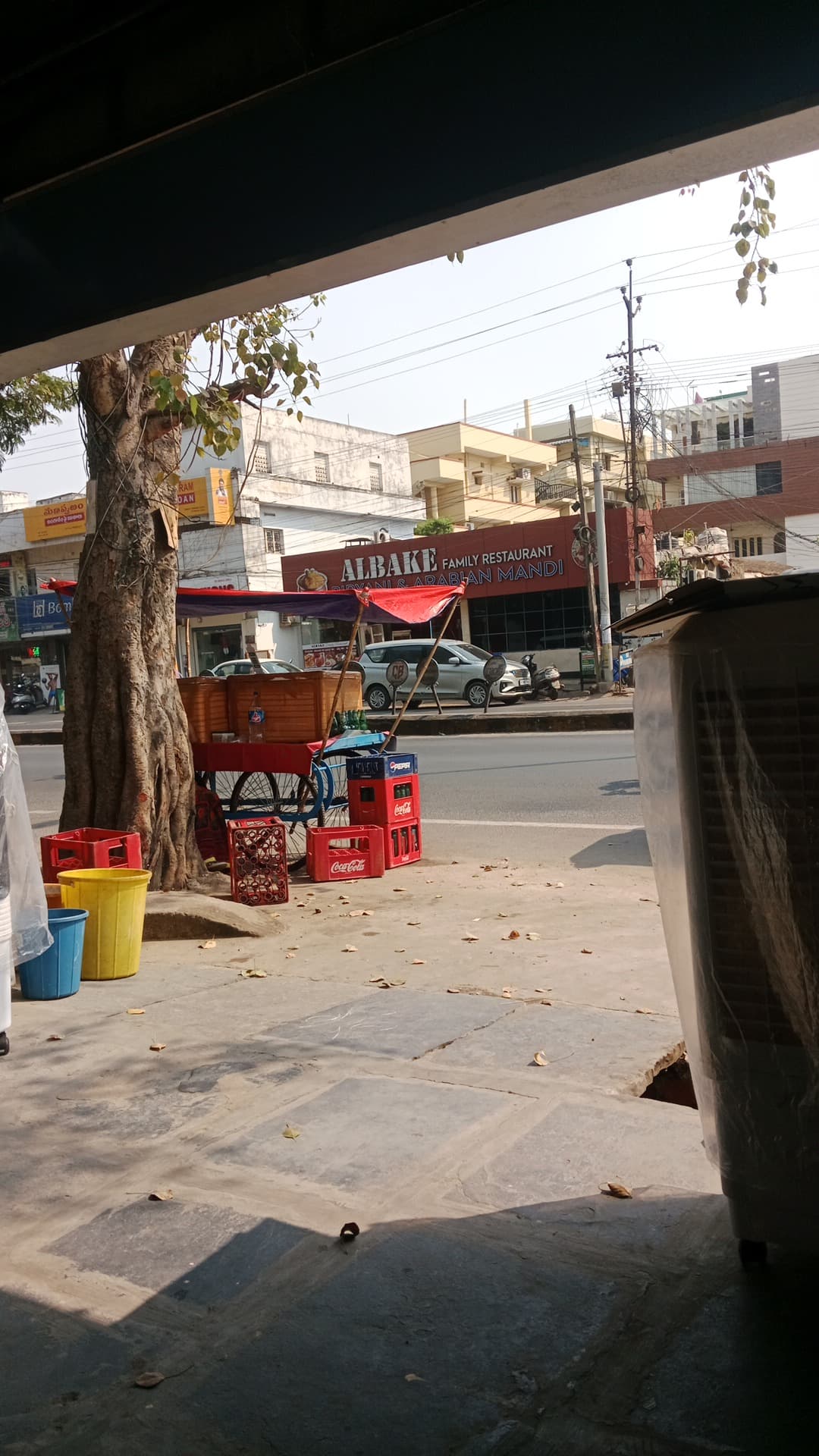 Blue sea tea and fast foods — photo by Vasu Jami